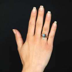 Ring Egyptian yellow gold enamel