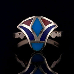 Ring Egyptian yellow gold enamel