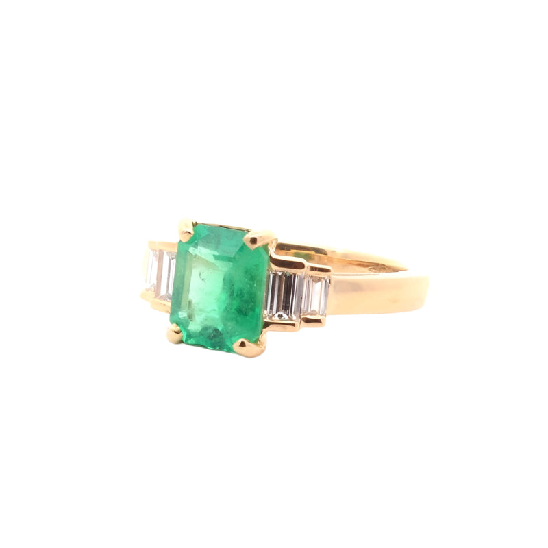 Bague émeraude 1,53 cts et diamants - Castafiore