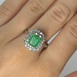 Bague ÉMERAUDE 2 ct en or blanc et diamants - Castafiore