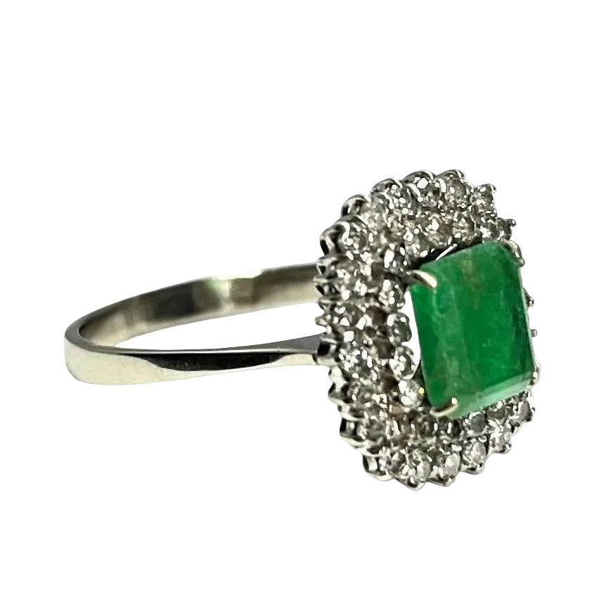 Bague ÉMERAUDE 2 ct en or blanc et diamants - Castafiore