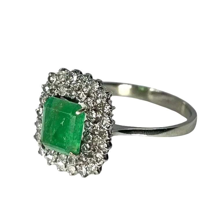 Bague ÉMERAUDE 2 ct en or blanc et diamants - Castafiore