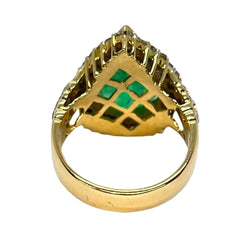 Bague ÉMERAUDE de Colombie en or jaune et diamants - Castafiore