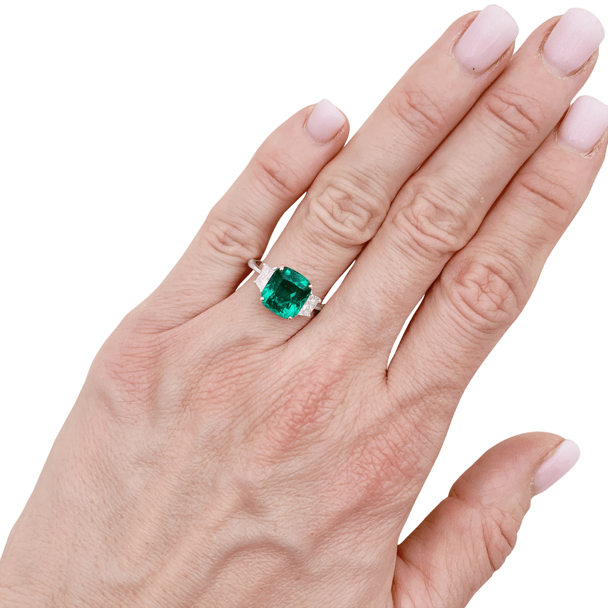 Bague émeraude, deux ors, diamants. - Castafiore