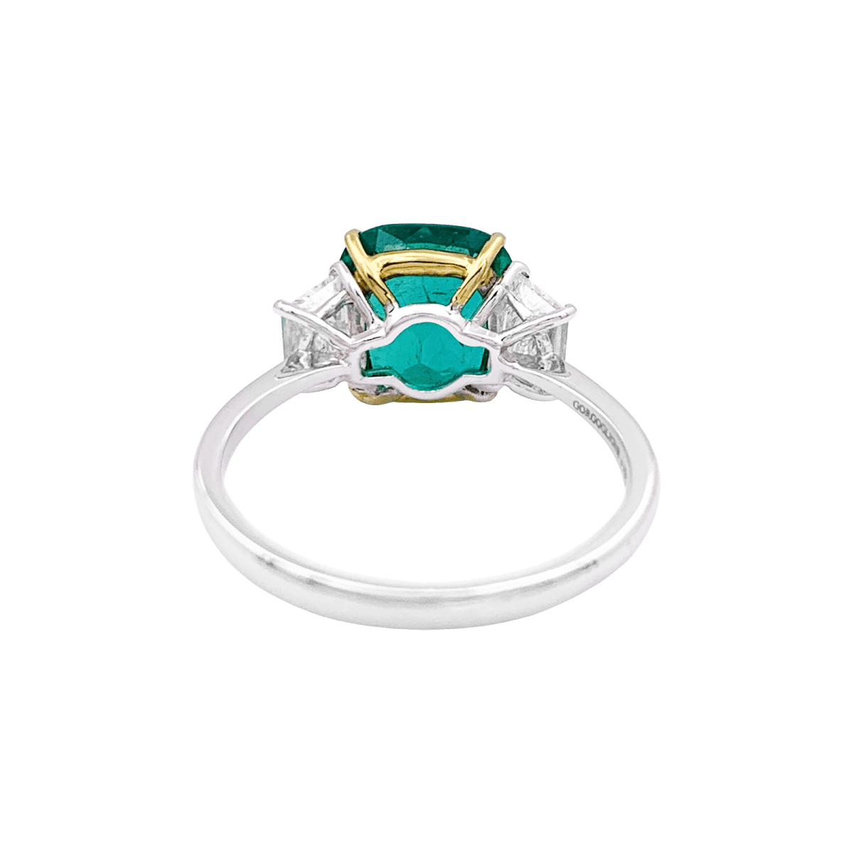 Bague émeraude, deux ors, diamants. - Castafiore