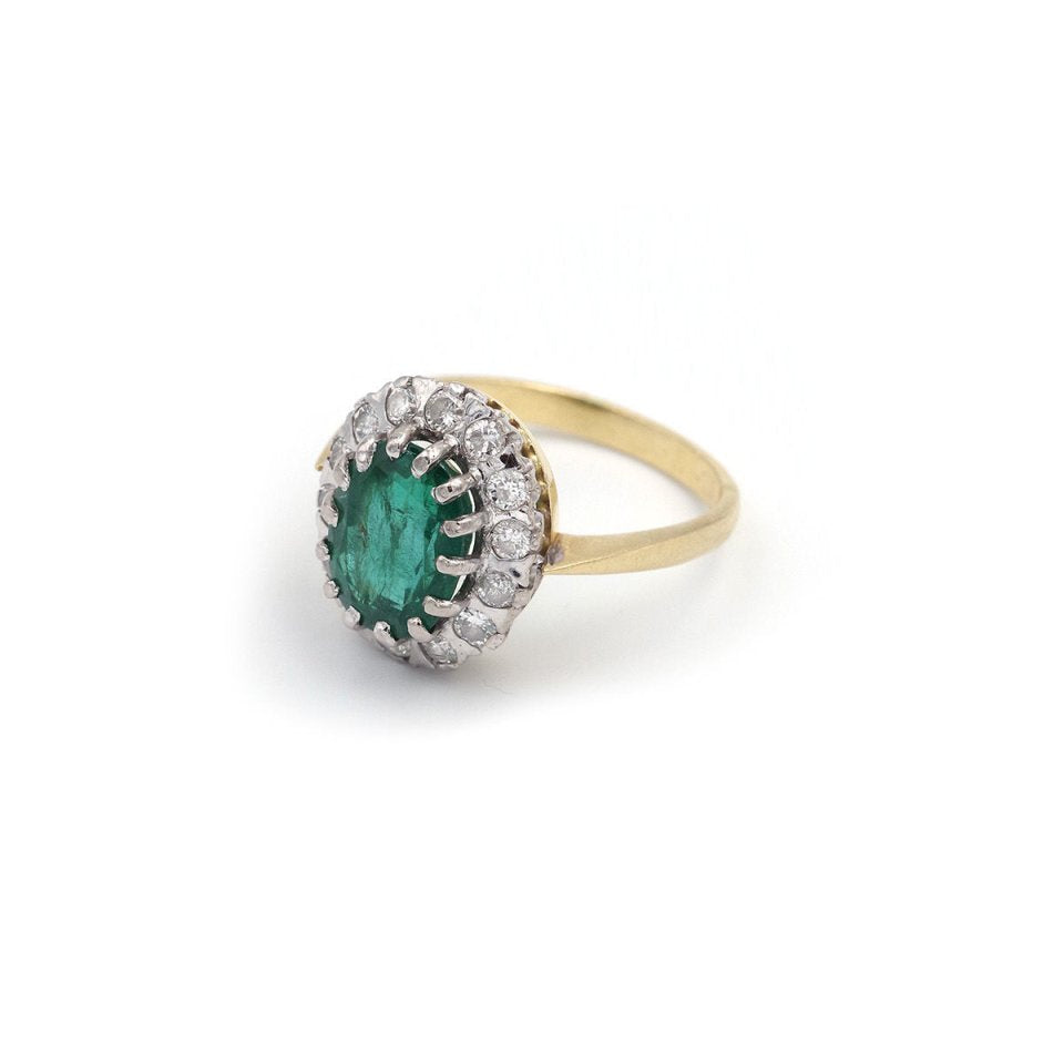 Bague émeraude diamants 2,61 cts en or - Castafiore
