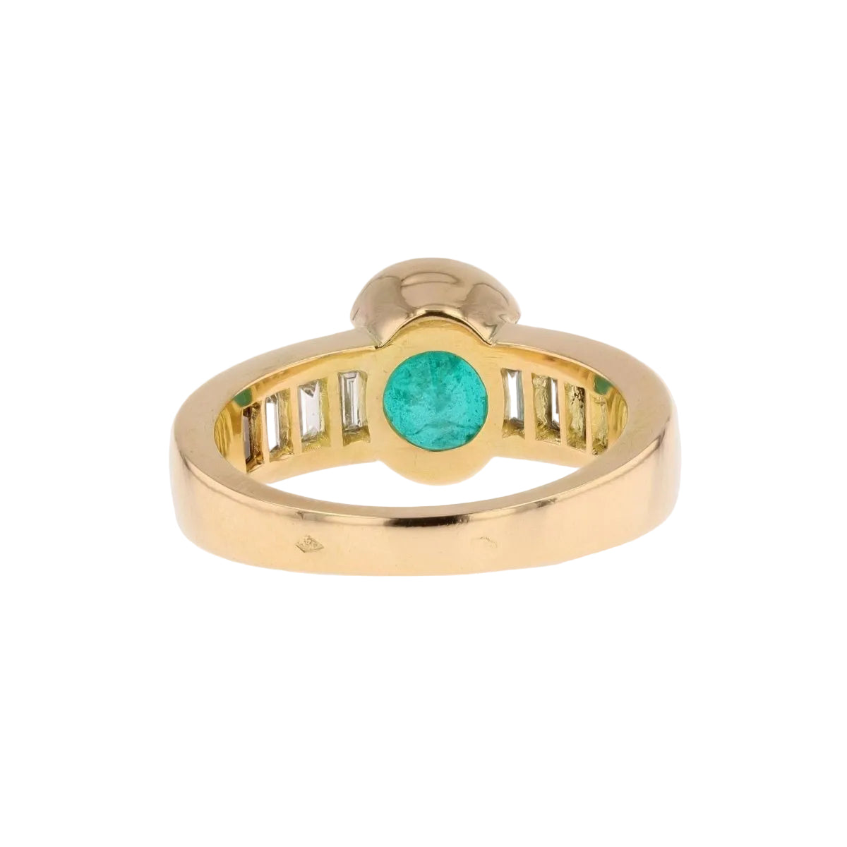 Bague émeraude diamants baguette en or jaune - Castafiore
