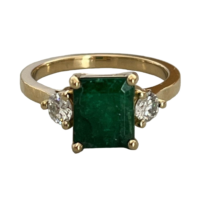 Bague EMERAUDE Diamants en or jaune - Castafiore