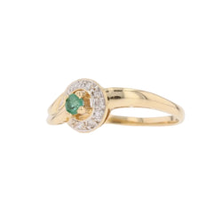 Bague émeraude en or jaune et diamants - Castafiore