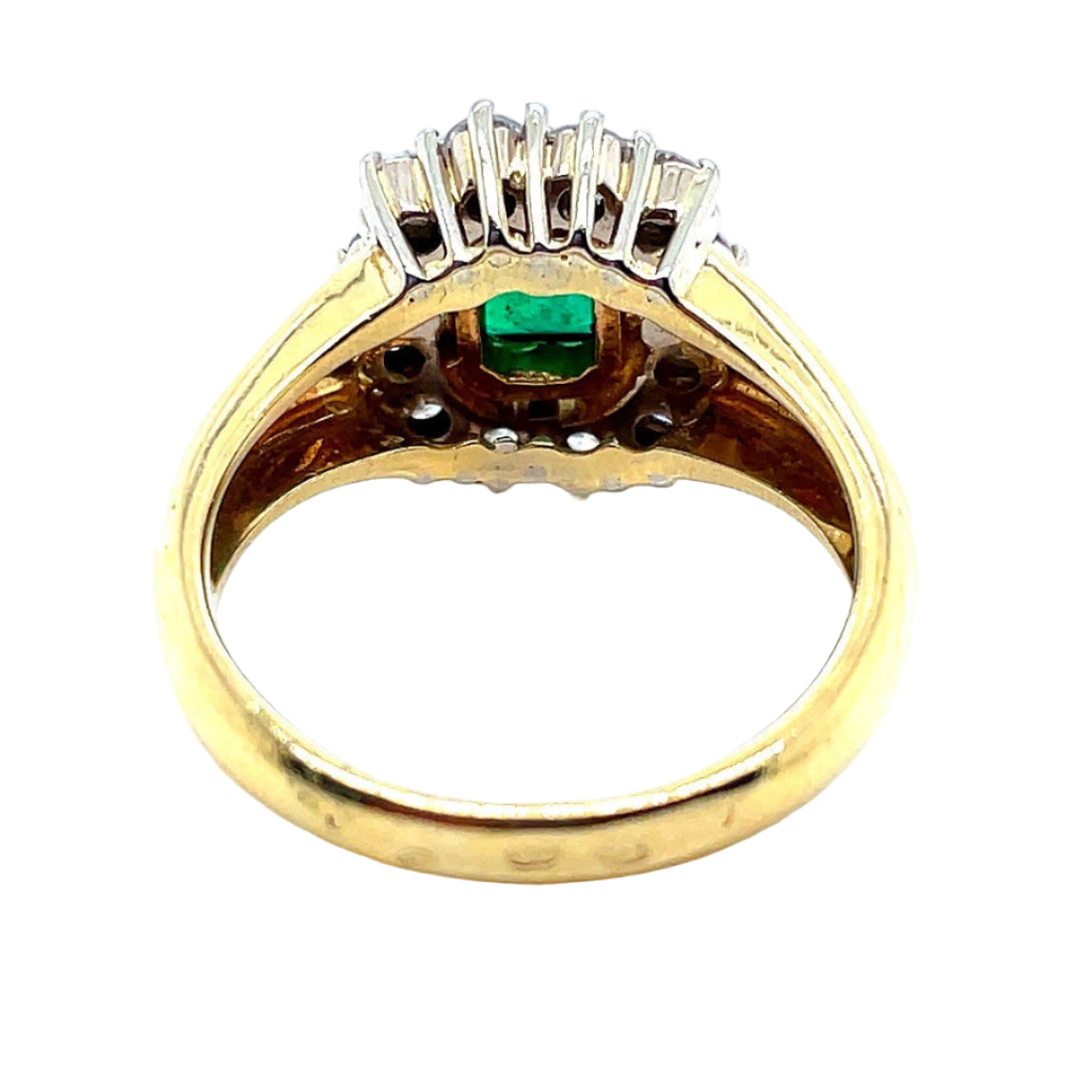 Bague EMERAUDE Entourage en or jaune et or blanc - Castafiore