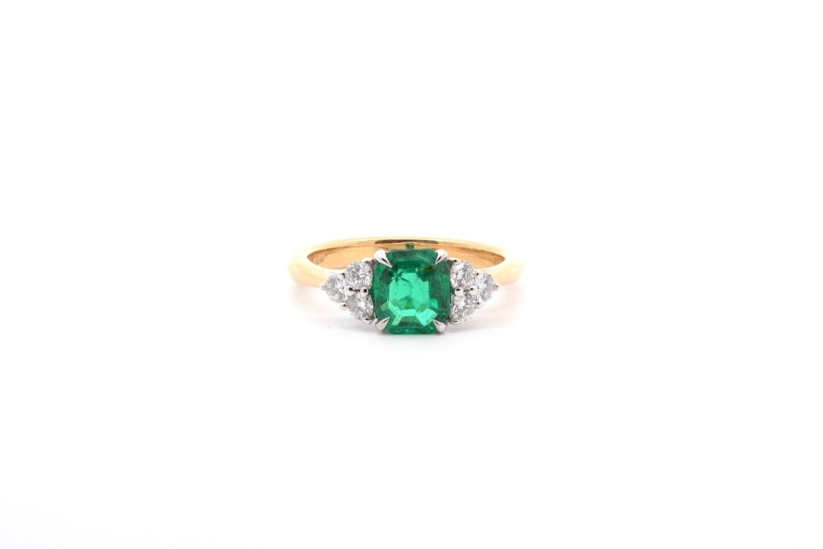 Bague émeraude et diamants en or 18k - Castafiore