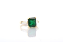 Bague émeraude et diamants en or jaune - Castafiore