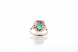 Bague émeraude et diamants en platine et or rose - Castafiore
