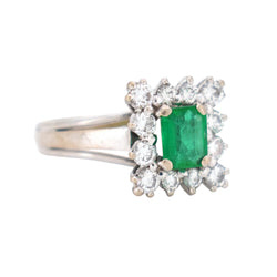 Bague Émeraude et Diamants, Vintage - Castafiore