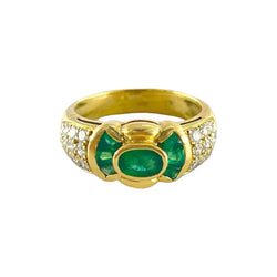 Bague Émeraudes et diamants en or jaune - Castafiore