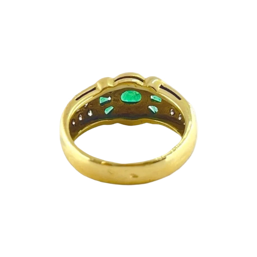 Bague Émeraudes et diamants en or jaune - Castafiore