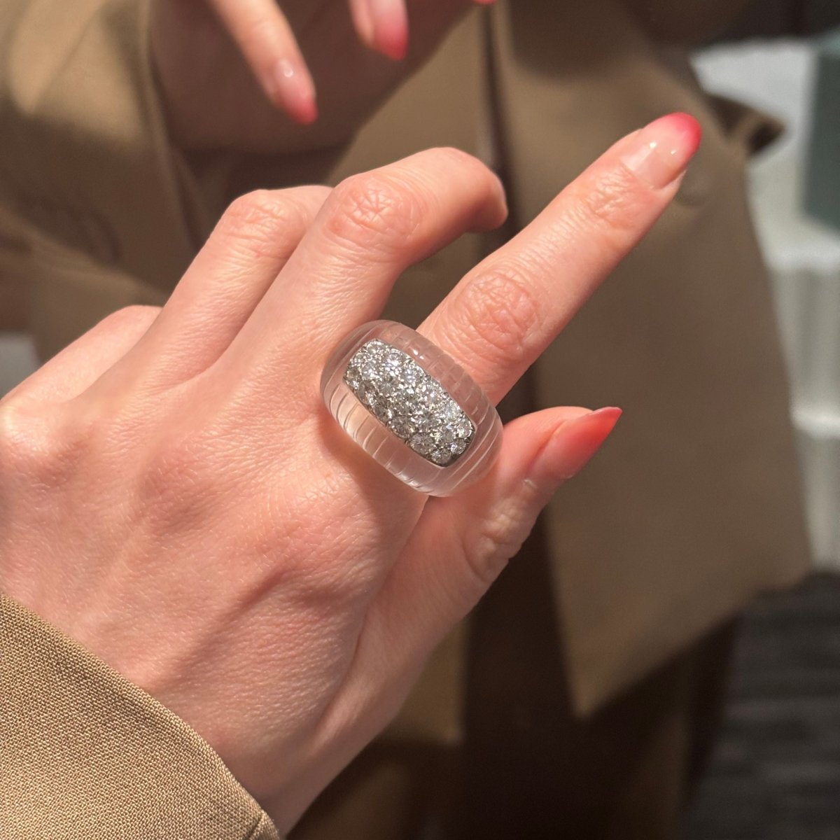 Bague en cristal et diamants - Castafiore