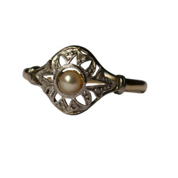 Bague en deux ors et perle - Castafiore