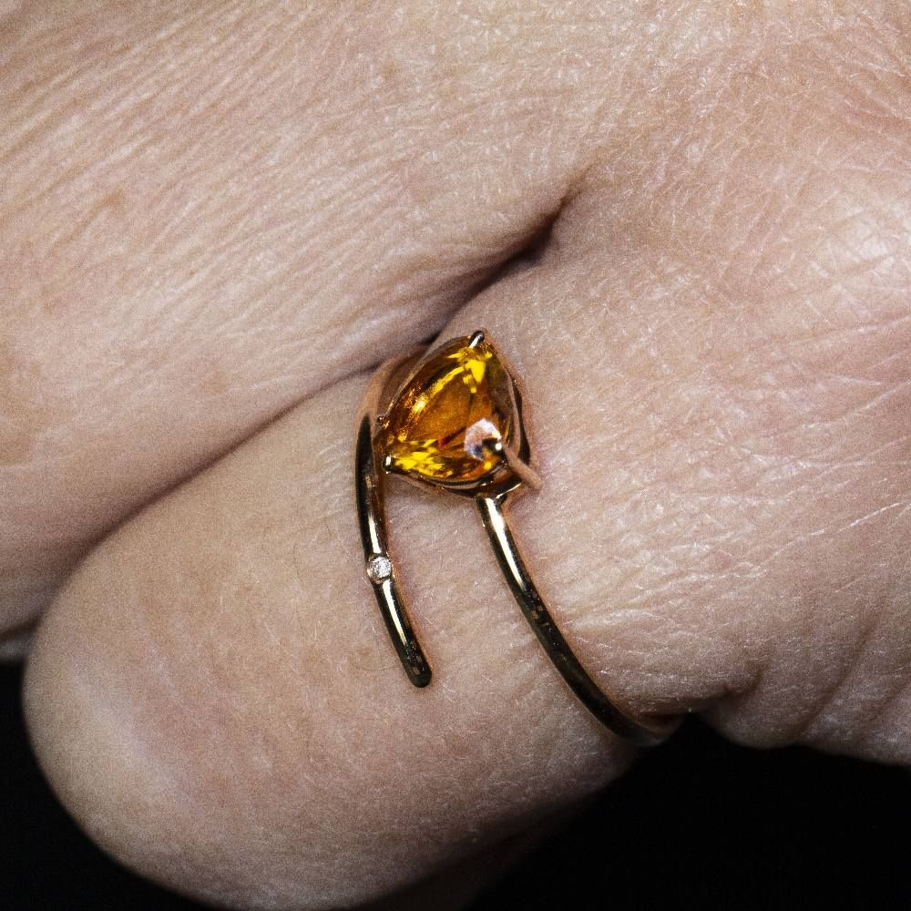 Bague en forme de coeur de citrine
