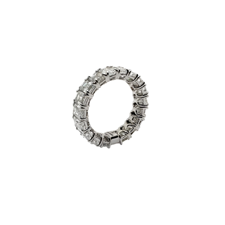 Bague en or 18 carats avec diamants naturels de taille émeraude totalisant 9,34 carats - Castafiore