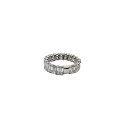 Bague en or 18 carats avec diamants naturels de taille émeraude totalisant 9,34 carats - Castafiore