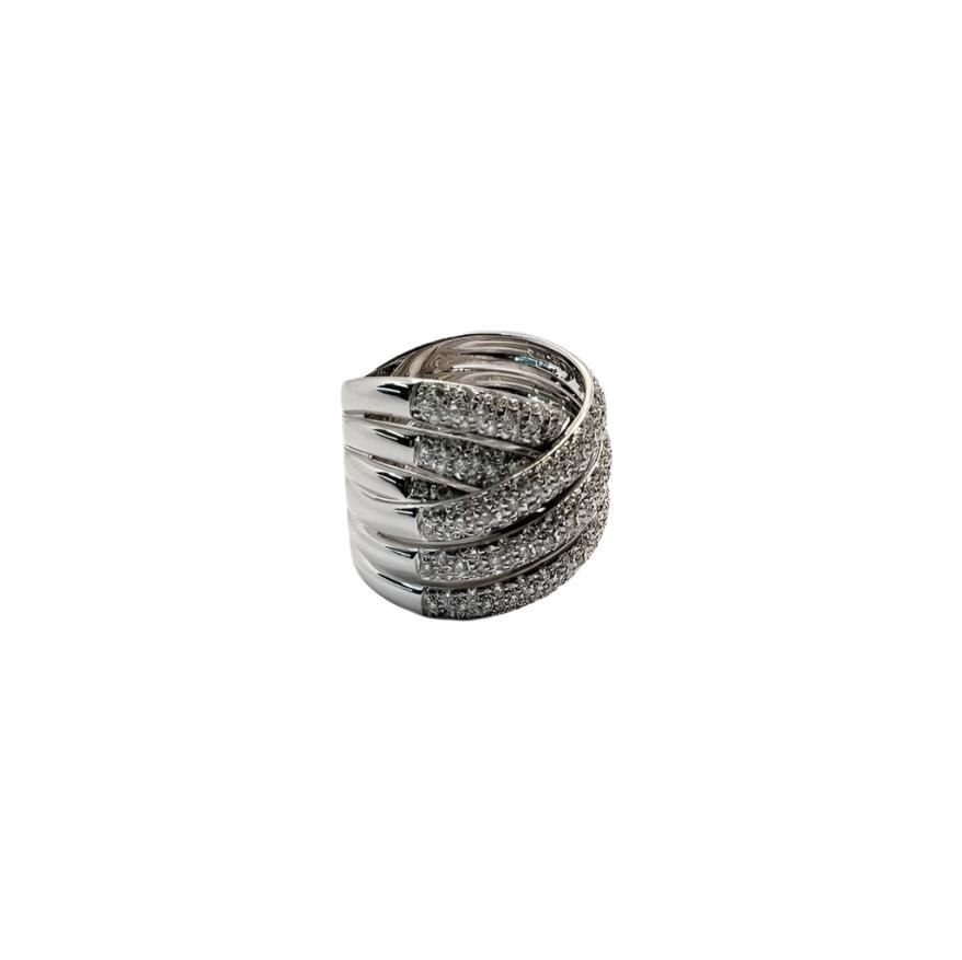 Bague en or 18 carats avec diamants naturels, inscription GIOVANNETTI. - Castafiore