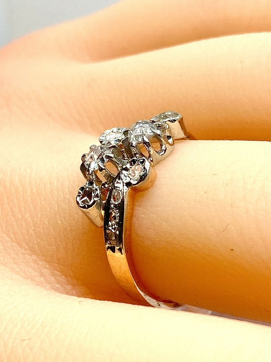 Bague en or 18 carats en diamants, époque 1900 - Castafiore