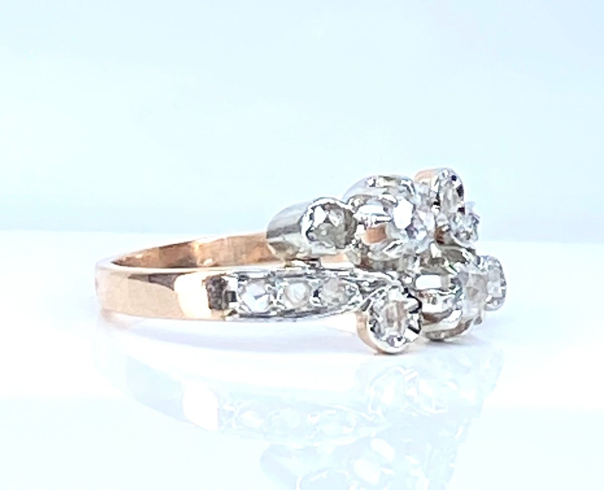 Bague en or 18 carats en diamants, époque 1900 - Castafiore