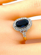 Bague en or 18 carats, saphir 3,47 carats et diamants. Epoque vers 1900 - Castafiore