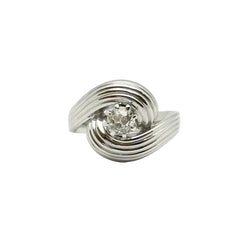 Bague en or 18KT avec diamant naturel ct 0.35 VS H. Epoque 1950 - Castafiore