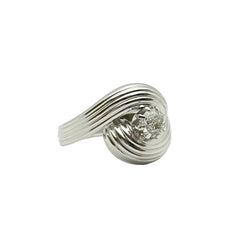 Bague en or 18KT avec diamant naturel ct 0.35 VS H. Epoque 1950 - Castafiore