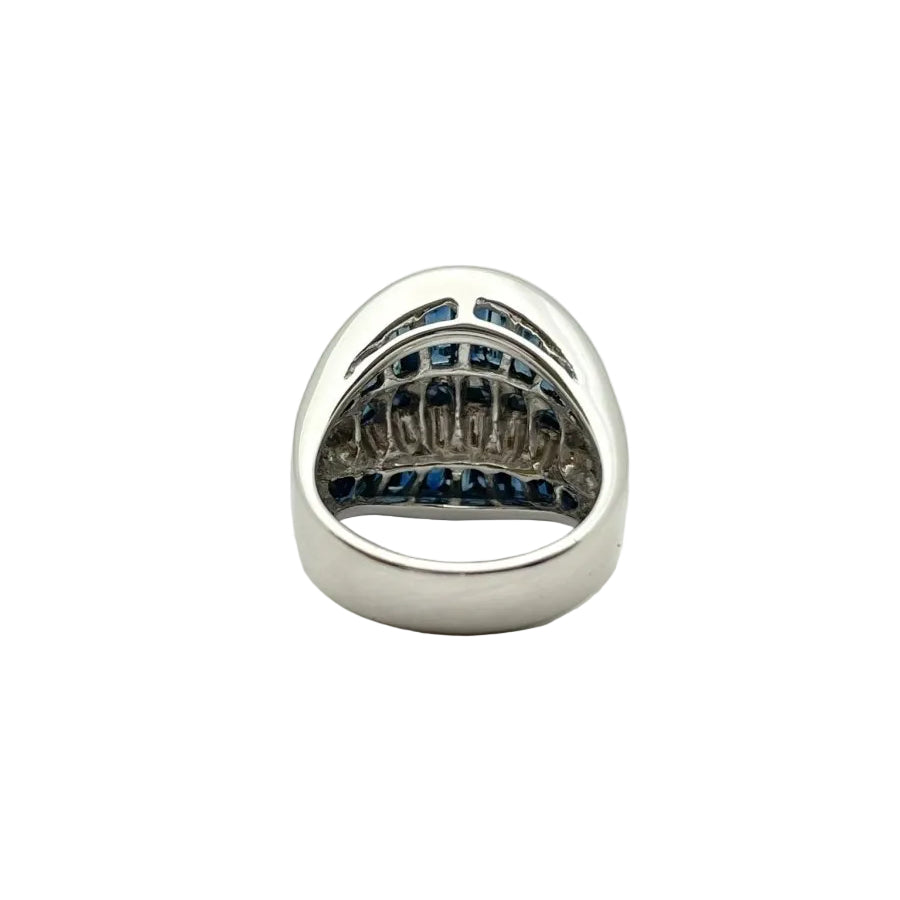Bague en or 18KT avec saphirs naturels ct 6.00 tot et diamants naturels ct 1.30 tot VVS G - Castafiore