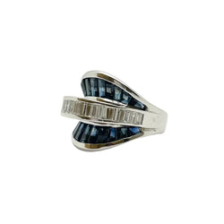 Bague en or 18KT avec saphirs naturels ct 6.00 tot et diamants naturels ct 1.30 tot VVS G - Castafiore