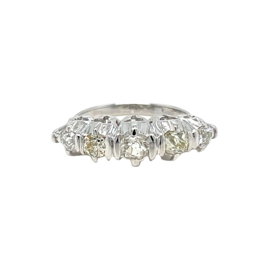 Bague en or Art déco 1,30 TWC diamant 'Five - Stone' (cinq pierres) - Castafiore