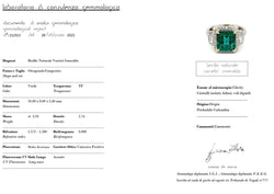 Bague en or avec émeraude non traitée de 3,33 carats certifiée par le Domaine - Castafiore