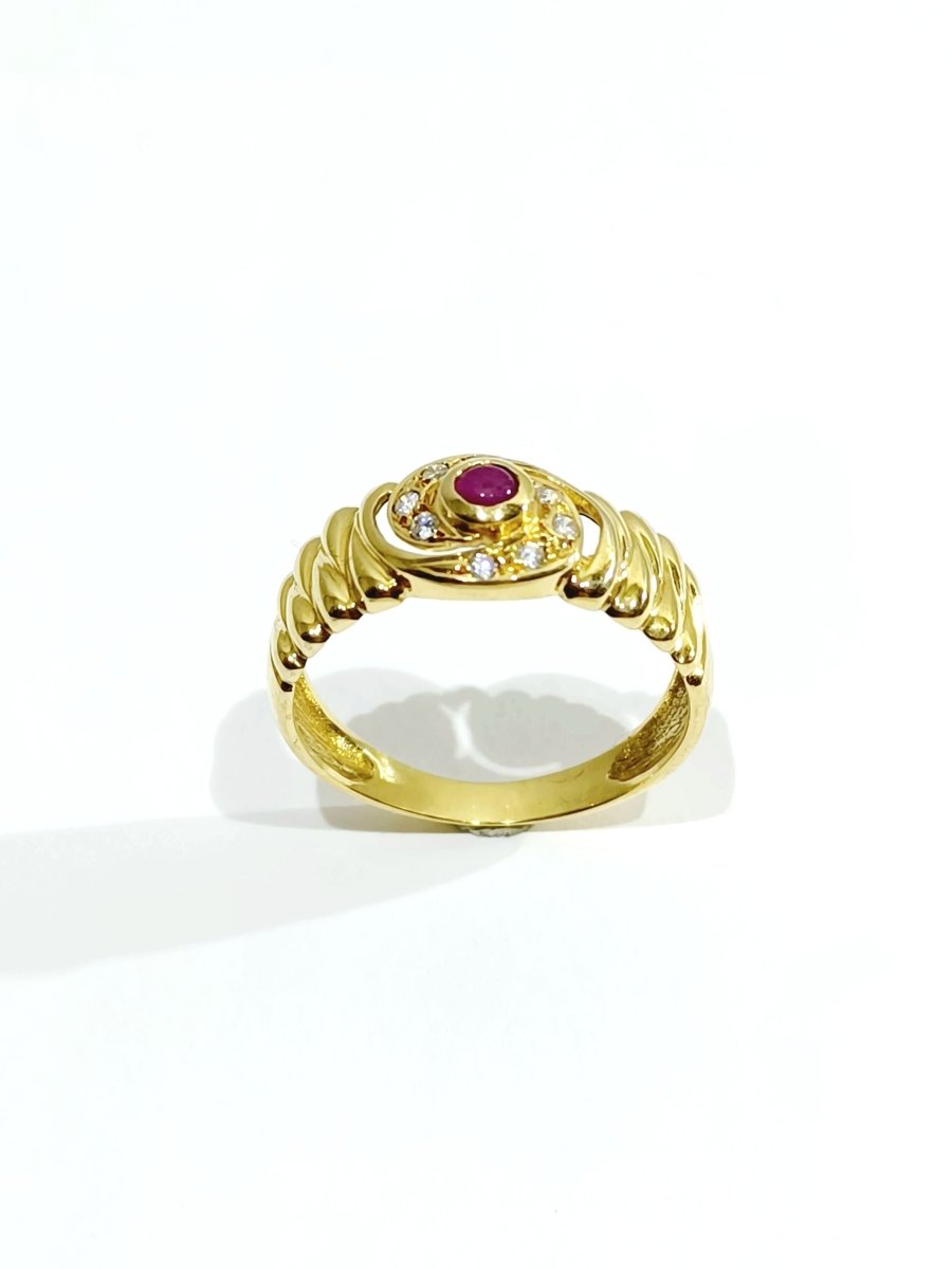 Bague en or avec rubis et diamants - Castafiore