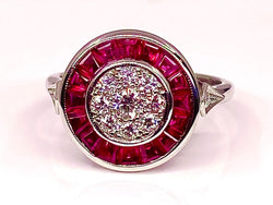 Bague en or blanc 18 carats en rubis et diamants - Castafiore