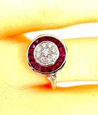 Bague en or blanc 18 carats en rubis et diamants - Castafiore