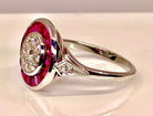 Bague en or blanc 18 carats en rubis et diamants - Castafiore