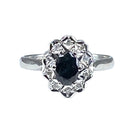 Bague en or blanc 18 carats en saphir et diamants - Castafiore