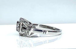 Bague en or blanc 18 carats et diamants Art Deco - Castafiore
