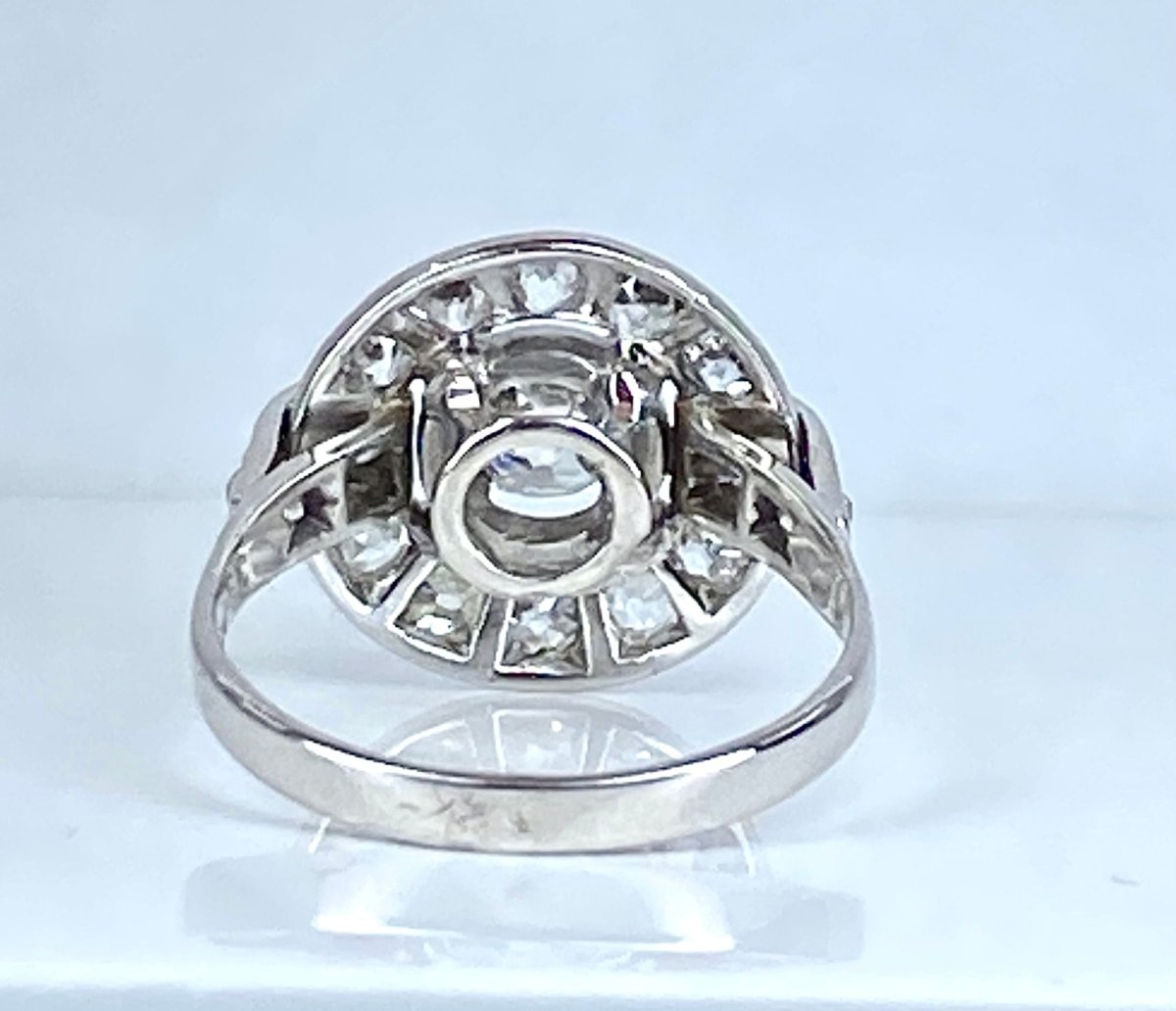 Bague en or blanc 18 carats sertie de diamants, époque 1900/1930 - Castafiore
