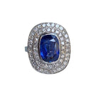 Bague en or blanc 18k saphir et diamants - Castafiore