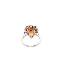 Bague en or blanc, citrine et diamants - Castafiore