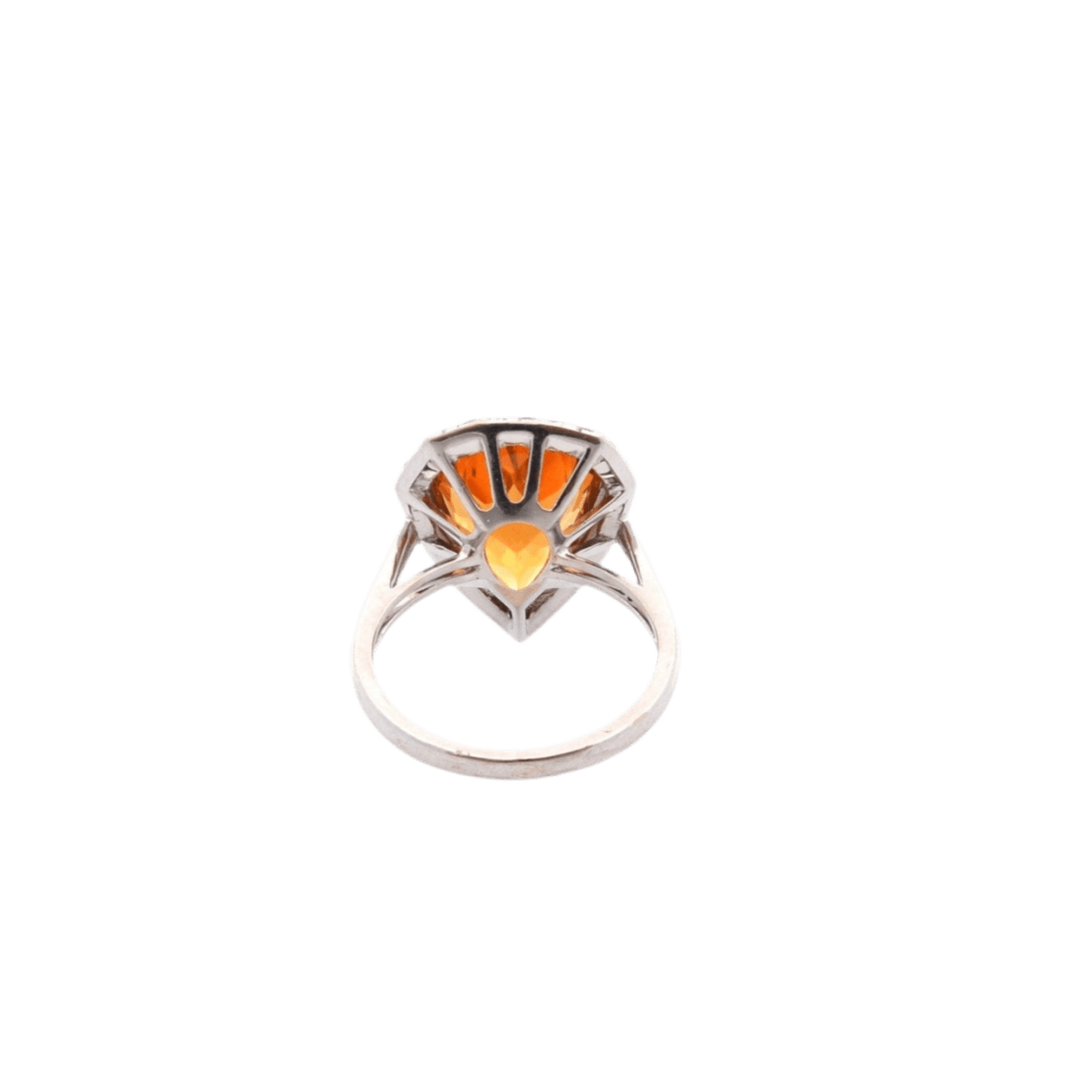 Bague en or blanc, citrine et diamants - Castafiore