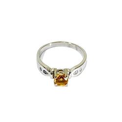 Bague en or blanc, citrine, et diamants - Castafiore