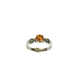 Bague en or blanc, citrine, et diamants - Castafiore