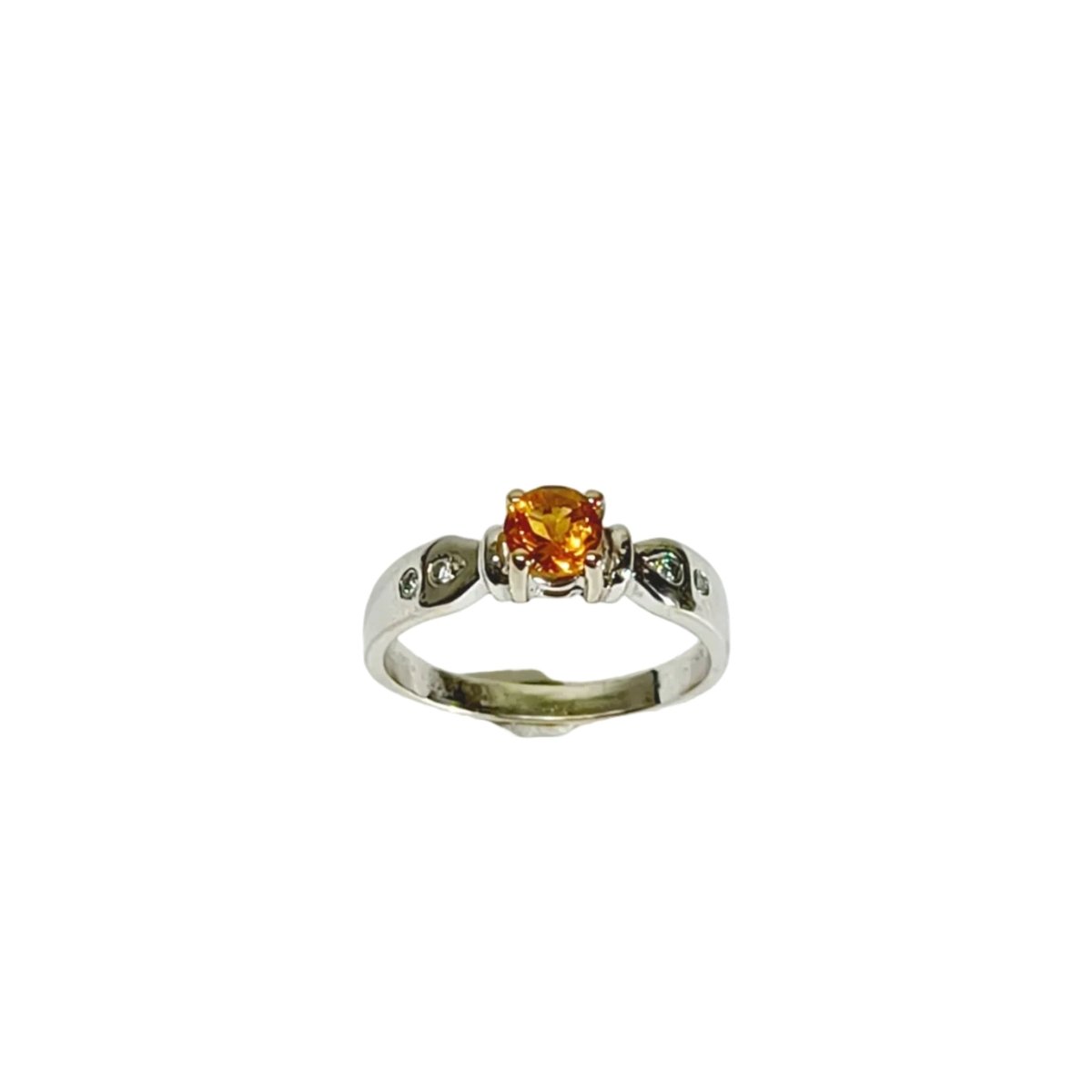 Bague en or blanc, citrine, et diamants - Castafiore