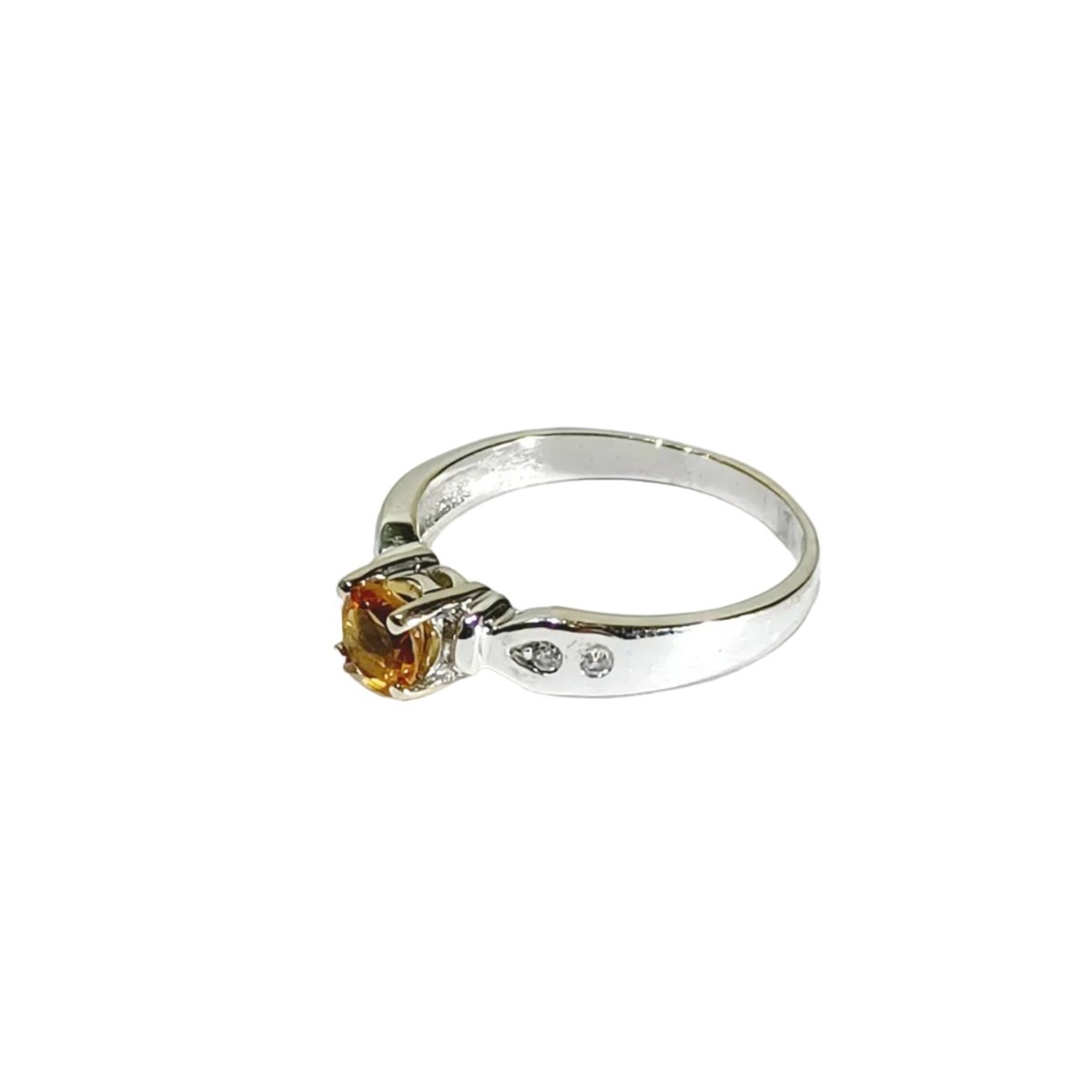 Bague en or blanc, citrine, et diamants - Castafiore