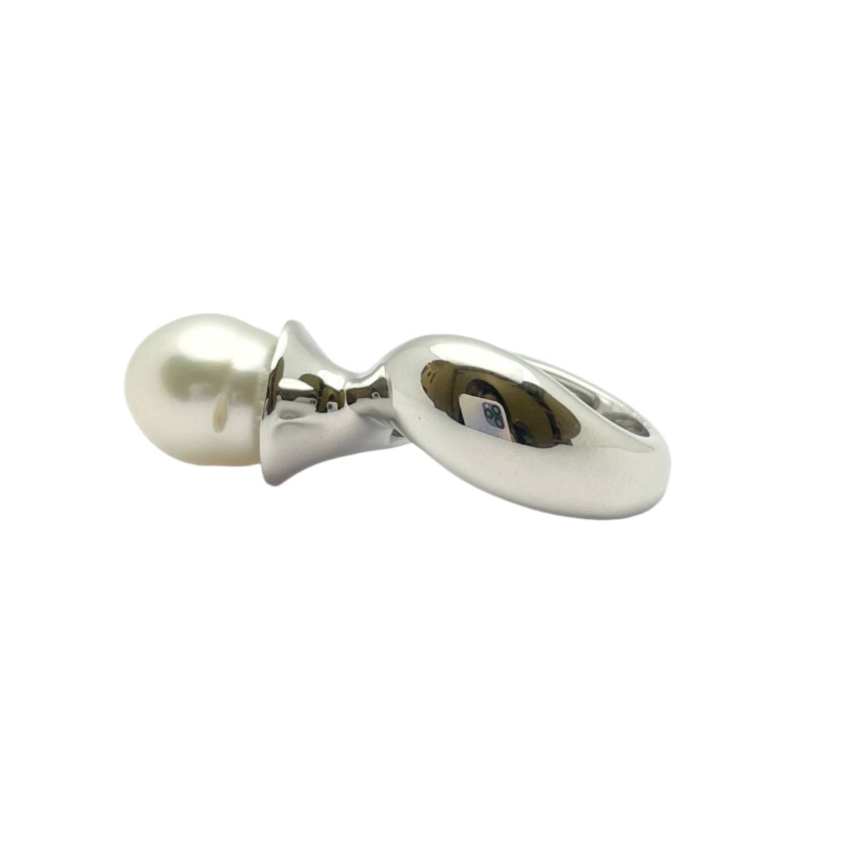 Bague en or blanc diamants et perle - Castafiore
